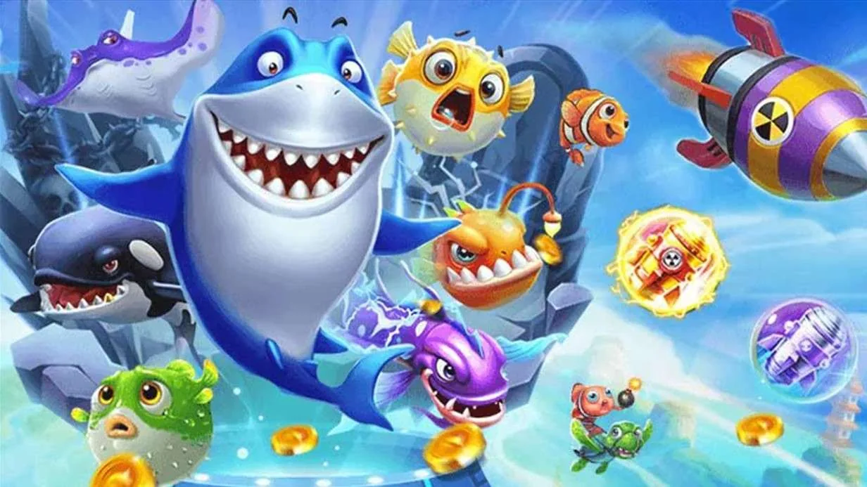 Tampilan permainan tembak ikan bertema bawah laut di MACANTOGEL